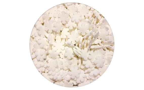 SUGAR DECORATING SNOWFLAKES WHITE 50 G