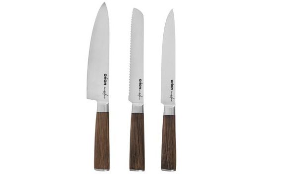 WOODEN HANDLE KITCHEN KNIFE SET - 3 PIECES