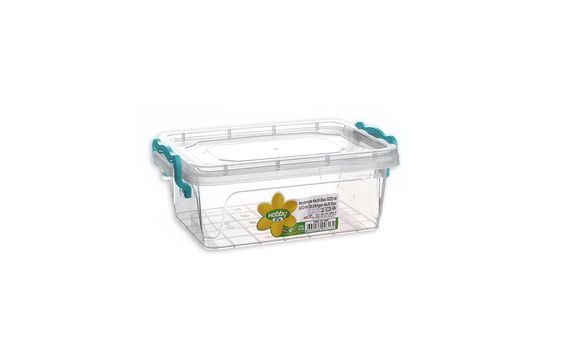 PLASTIC FOOD STORAGE BOX WITH LID - 600 ML