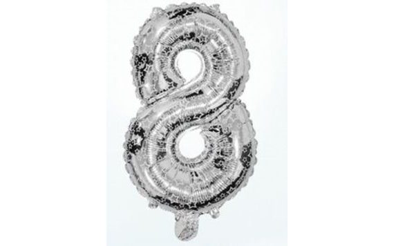 BALLOON FOIL NUMERALS SILVER 35 CM - 8 (NELZE PLNIT HELIEM)