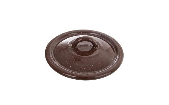 BROWN ENAMEL LID 14 CM TM2