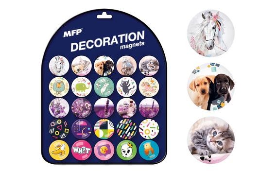 DECORATIVE ROUND MAGNET 3.5CM MIX 12