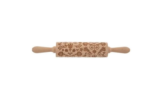 WOOD ROLLER DECOR L. 20/38 CM FLOWERS