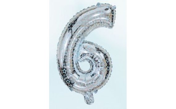 BALLOON FOIL NUMERALS SILVER 35 CM - 6 (NELZE PLNIT HELIEM)