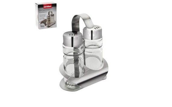 SEASONING SET GLASS/STAINLESS STEEL