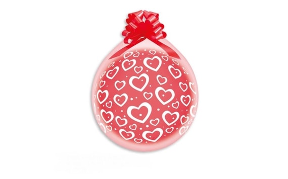 BALLOON FOR GIFT WRAPPING HEARTS 45 CM - STUFFED BALLOONS