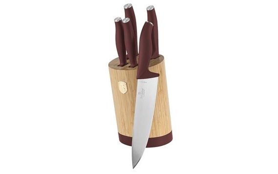 BAMBOO KNIFE SET WITH STAND - 6 PIECES FROM LEONARDO COLLECTION