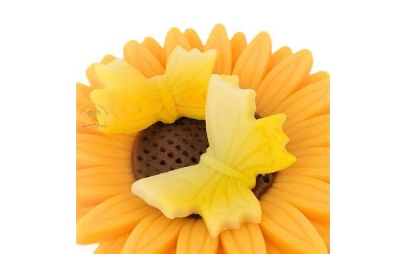 MODELLEZETT NAGY PILLANGÓ – SÁRGA-FEHÉR SPRICCELT