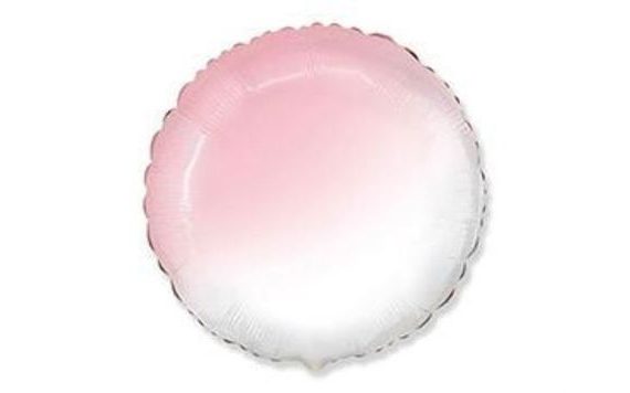 BALÓN FÓLIOVÝ KULATÝ OMBRÉ - RŮŽOVOBÍLÝ - 48 CM