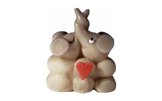 CAKE TOPPER - ELEPHANTS IN LOVE - MARZIPAN FIGURE