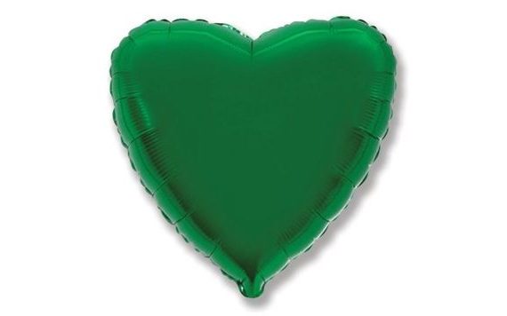 BALLOON FOIL 45 CM HEART GREEN