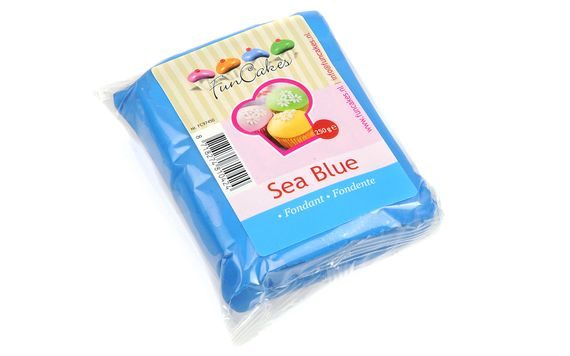 BLUE ROLLED FONDANT SEA BLUE (COLOUR FONDANT) 250 G