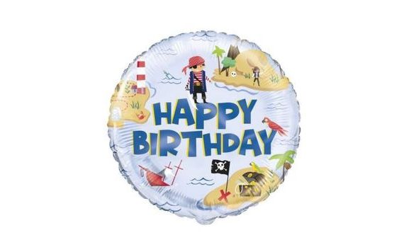 BALÓN FOLIOVÝ PIRÁT - HAPPY BIRTHDAY - NAROZENINY - 45 CM