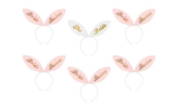 SADA NEVESTY - ČELENKY S KRÁLIČÍMI UŠIMA - BUDÚCA NEVESTA - ROZLÚČKA SO SLOBODOU - 6 KS