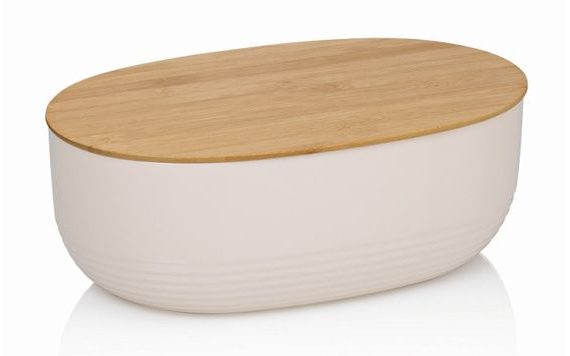 NAMUR PLASTIC/WOOD BREAD BIN BEIGE