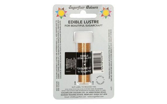 SUGARFLAIR EDIBLE LUSTRE GLITTER TREASURE GOLD 2G