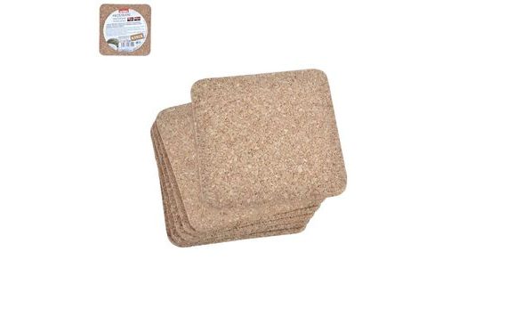 CORK PLACEMATS, 6-PIECE SET 9,5X9,5