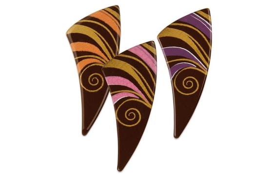 Čokoládová dekorace - zápichy s barevným potiskem Fans 6 ks - Čokoládové  dekorace - Jedlá dekorace, Suroviny - Svět cukrářů