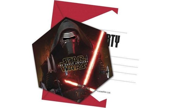 POZVÁNKY STAR WARS - HVĚZDNÉ VÁLKY - THE FORCE AWAKNES - 6 KS