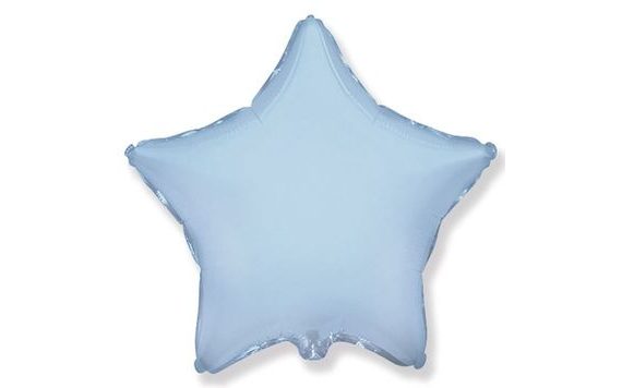 LIGHT BLUE STAR FOIL BALLOON 45 CM