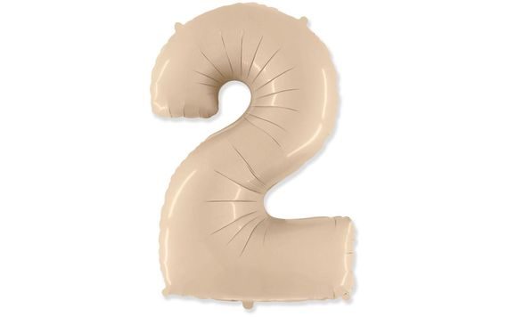 BALÓN FOLIOVÝ ČÍSLICE KRÉMOVÁ - 102 CM - 2