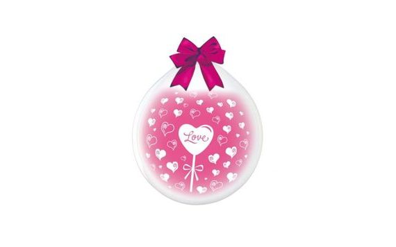 GIFT WRAPPING BALLOON HEARTS + LOVE 45 CM - STUFFED BALLOONS