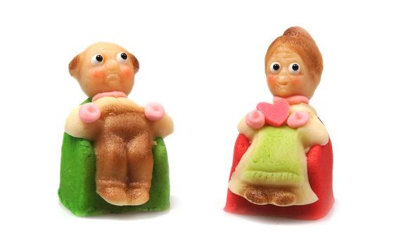 GRANNY AND GRANDDAD - MARZIPAN CAKE TOPPER