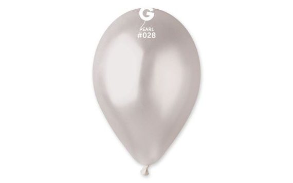 METALLIC BALLOONS 100 PCS PEARL - DIAMETER 26 CM