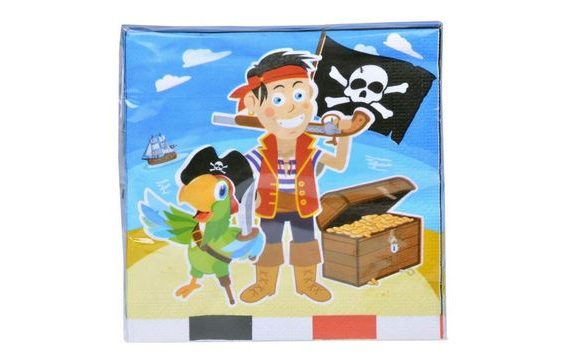 PAPÍROVÉ UBROUSKY PIRÁT - KAPITÁN HOOK - 33 X 33 CM - 20 KS
