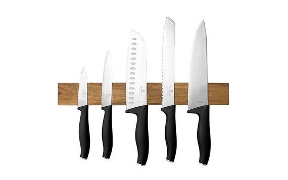 6-PIECE KNIFE SET WITH MAGNETIC HOLDER - BLACK ROSE COLLECTION