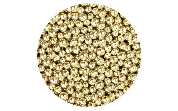 SUGAR BALLS SOFT FILLED WITH MILK CHOCOLATE - GOLD 5 MM - 200 G