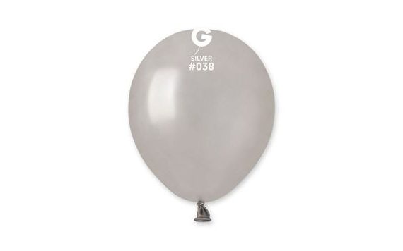 MINI LATEX BALLOON - 13 CM – METALLIC SILVER, 1 PC