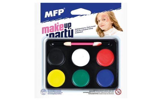 MAKEUP PARTY FACE PAINT SET WITH BRUSH - 6 PCS