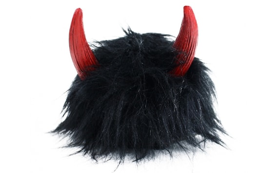 DEVIL WIG BLACK WITH HORNS AND HAIR