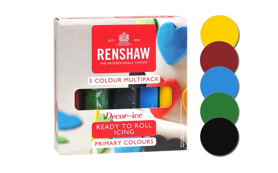 COLOUR ROLLED FONDANT SET OF BASIC COLOURS