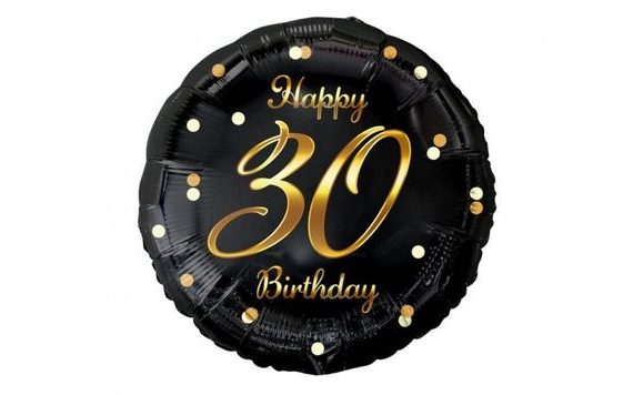 BALÓN FOLIOVÝ 30 LET - HAPPY BIRTHDAY - NAROZENINY - 45 CM