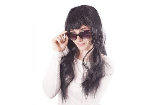 LONG WIG WITH BANGS - BLACK