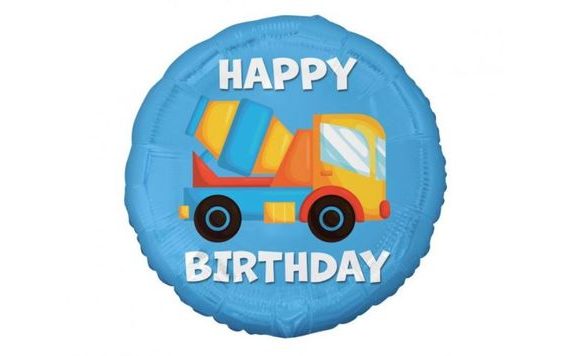 KEREK FÓLIABALON AUTÓ - DOMÍCHÁVAZÓ - ÉPÍTKEZÉS - 45 CM