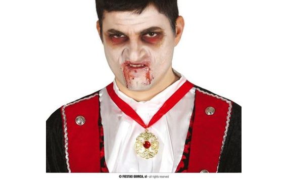 ZLATÝ MEDAILON DRÁKULA - UPÍR - VAMPÍR - HALLOWEEN