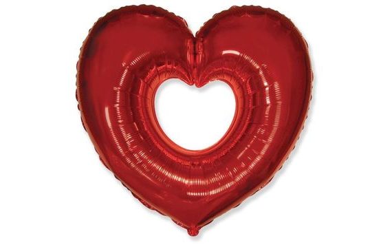 BALLOON FOIL HEART RED 90 CM