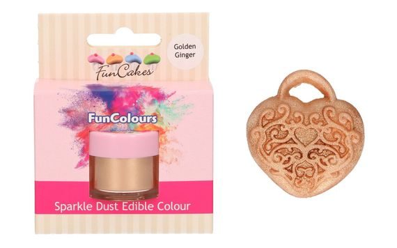 FUNCAKES EDIBLE FUNCOLOURS SPARKLE DUST - GOLDEN GINGER