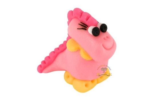 PINK DINOSAUR EDIBLE CAKE TOPPER FIGURINE (HANDMADE)