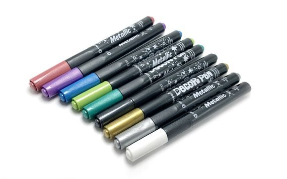 SET OF DECOR PEN METALLIC MARKERS - 9 PCS