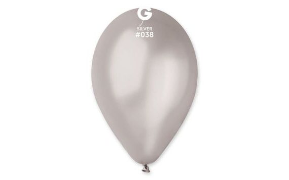 BALONKY METALICKÉ 100 KS STŘÍBRNÉ - PRŮMĚR 26 CM