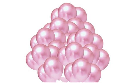 BALÓNKY CHROMOVÉ SVĚTLE RŮŽOVÉ 50 KS 30 CM