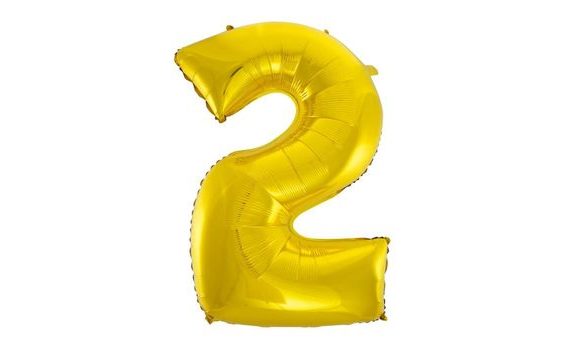 BALLOON FOIL DIGITS GOLD - GOLD 115 CM - 2