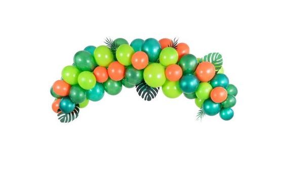 BALLOON GARLAND - SET GREEN - ORANGE - DINO / JUNGLE 200 CM, 60 PCS