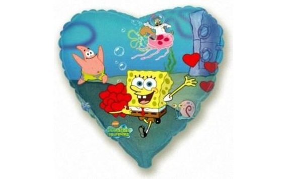 FÓLIOVÝ BALÓN SPONGE BOB SRDCE 45 CM