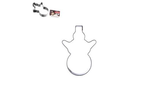 LARGE STAINLESS STEEL SNOWMAN COOKIE CUTTER