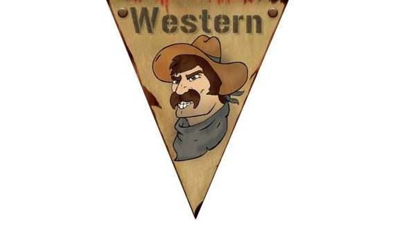 COWBOY FLAG GARLAND - WESTERN - 500 CM - 10 PCS